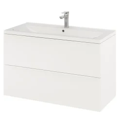 GoodHome Meuble sous vasque suspendu blanc mat l.100 x H.60 x P.45 cm, Imandra