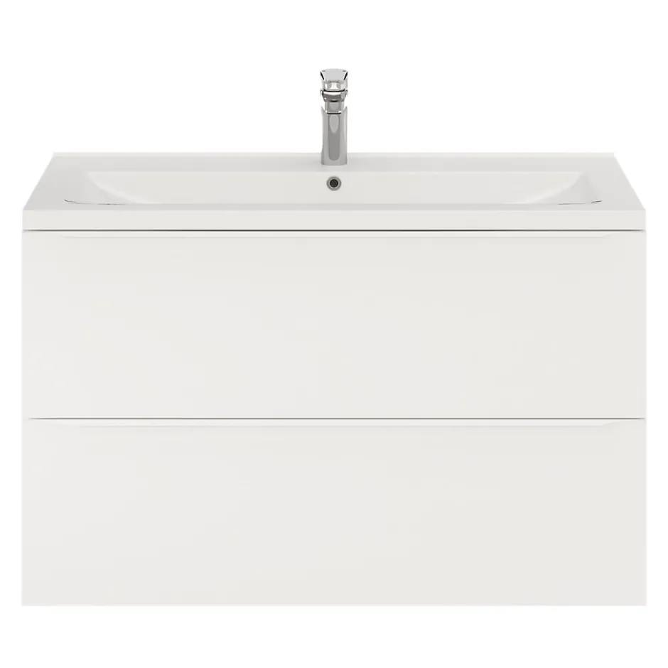 GoodHome Meuble sous vasque suspendu blanc mat l.100 x H.60 x P.45 cm, Imandra
