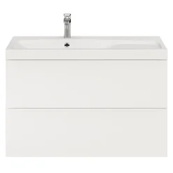GoodHome Meuble sous vasque suspendu blanc mat l.100 x H.60 x P.45 cm, Imandra