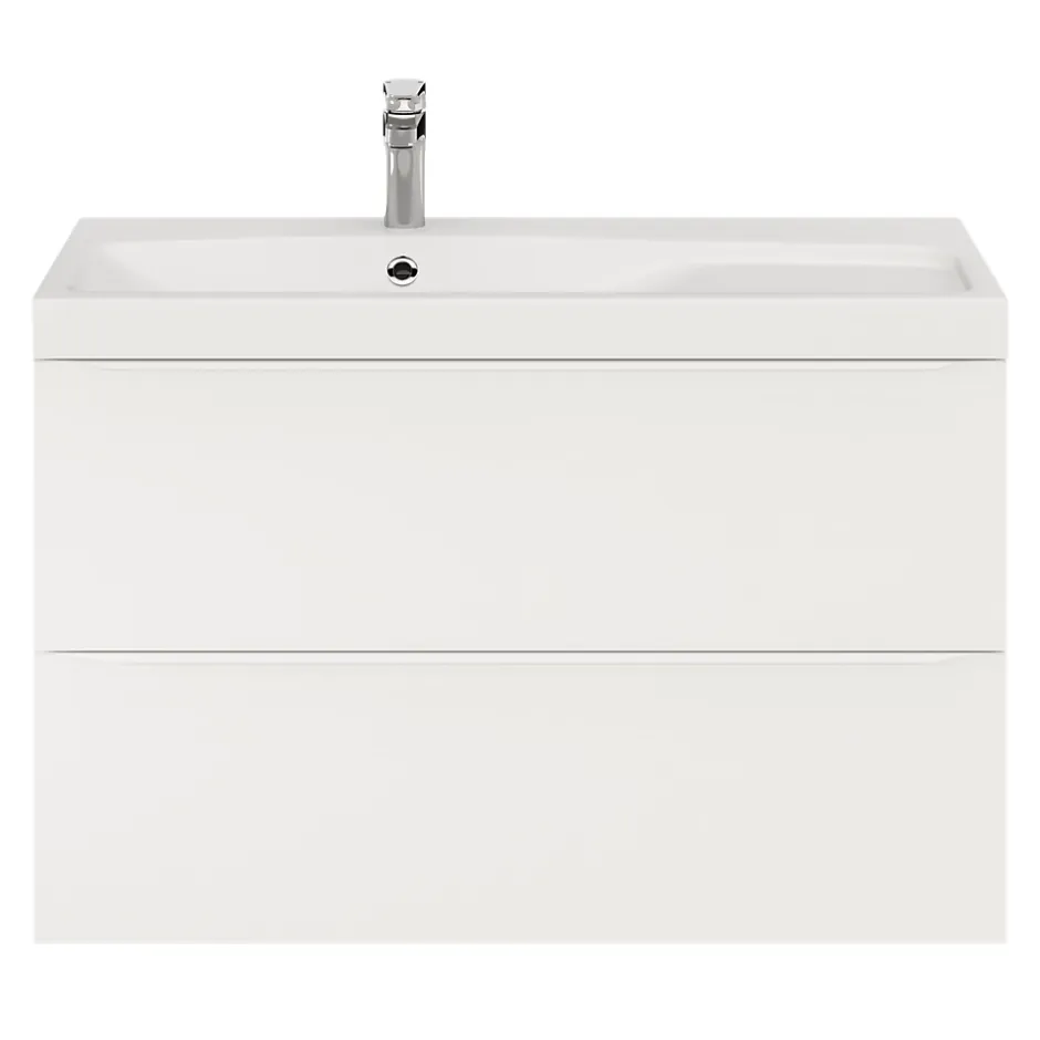GoodHome Meuble sous vasque suspendu blanc mat l.100 x H.60 x P.45 cm, Imandra