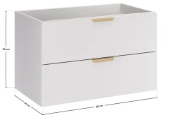 Furnidea Meuble sous vasque suspendu ASTER blanc 80 cm* Meuble Sous Lavabo