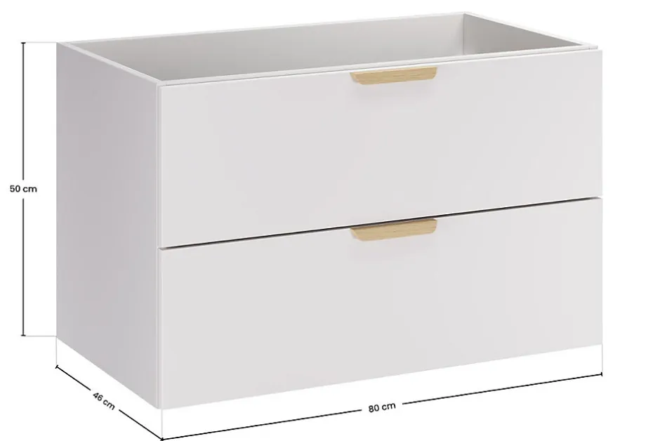 Furnidea Meuble sous vasque suspendu ASTER blanc 80 cm* Meuble Sous Lavabo