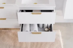 Furnidea Meuble sous vasque suspendu ASTER blanc 80 cm* Meuble Sous Lavabo