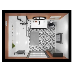 GoodHome Meuble sous vasque suspendu faible profondeur noir mat l.80 x H.60 x P.36 cm, Imandra* Meuble Buanderie|Meuble De Salle De Bains Faible Profondeur