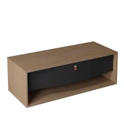 Decotec Meuble sous vasque suspendu noir mat 1 tiroir l.120 x H.40 x P.50 cm, Havana