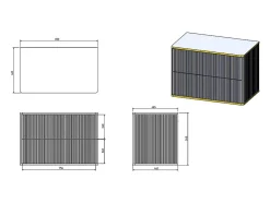 Vente-unique Meuble sous vasque suspendu strié liseré doré - Blanc - L80 cm - KELIZA