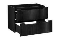 Furnidea Meuble sous vasque suspendu 2 tiroirs NOVA NOIR 80 CM* Meuble Sous-Vasque