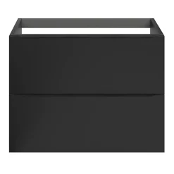 GoodHome Meuble sous vasque suspendu noir mat l.80 x H.60 x P.45 cm, Imandra* Meuble Buanderie|Meuble De Salle De Bains Faible Profondeur