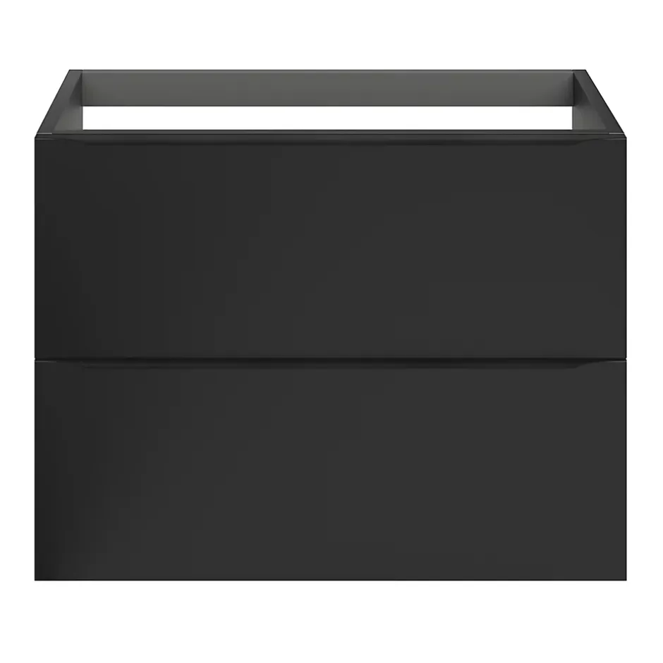 GoodHome Meuble sous vasque suspendu noir mat l.80 x H.60 x P.45 cm, Imandra* Meuble Buanderie|Meuble De Salle De Bains Faible Profondeur