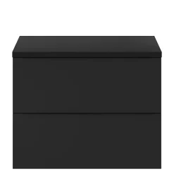 GoodHome Meuble sous vasque suspendu noir mat l.80 x H.60 x P.45 cm, Imandra* Meuble Buanderie|Meuble De Salle De Bains Faible Profondeur