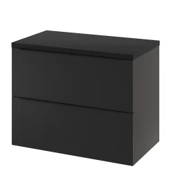 GoodHome Meuble sous vasque suspendu noir mat l.80 x H.60 x P.45 cm, Imandra* Meuble Buanderie|Meuble De Salle De Bains Faible Profondeur