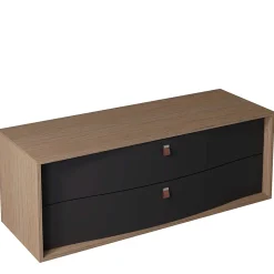 Decotec Meuble sous vasque suspendu noir mat 2 tiroirs l.140 x H.50 x P.50 cm, Havana* Meuble Buanderie