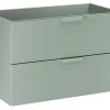 Furnidea Meuble sous vasque suspendu ASTER vert 80 cm* Meuble Sous Lavabo