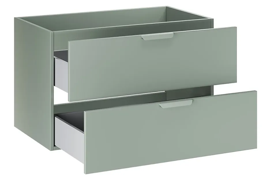 Furnidea Meuble sous vasque suspendu ASTER vert 80 cm* Meuble Sous Lavabo