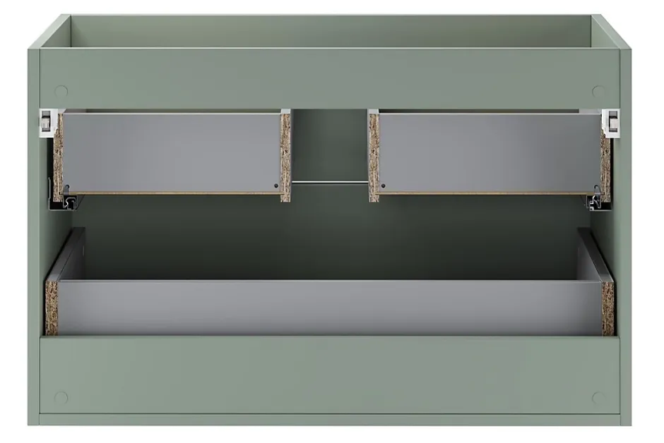 Furnidea Meuble sous vasque suspendu ASTER vert 80 cm* Meuble Sous Lavabo