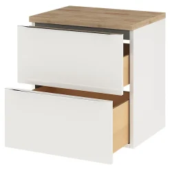 GoodHome Meuble sous vasque suspendu blanc brillant l.60 x H.60 x P.45 cm, Imandra
