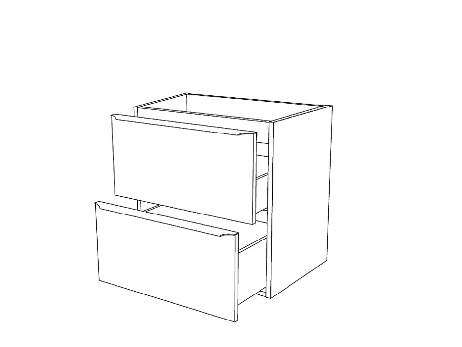 GoodHome Meuble sous vasque suspendu blanc brillant l.60 x H.60 x P.45 cm, Imandra