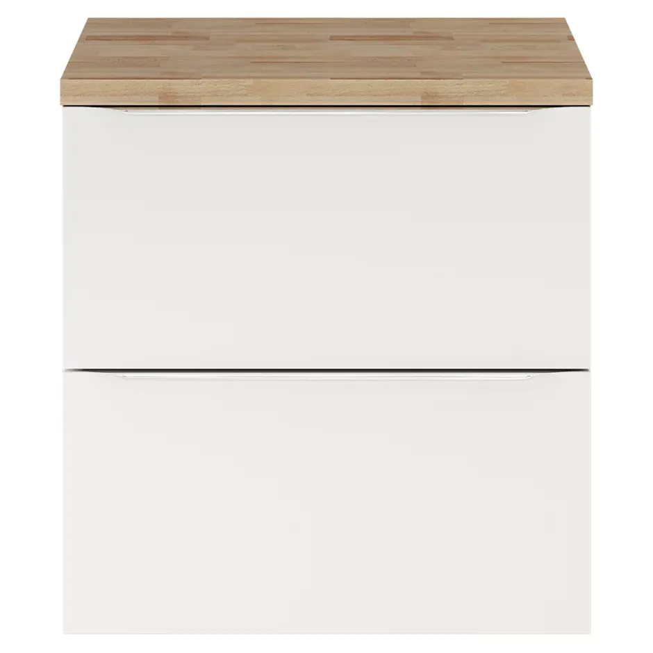 GoodHome Meuble sous vasque suspendu blanc brillant l.60 x H.60 x P.45 cm, Imandra