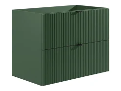 Vente-unique Meuble sous vasque suspendu strié - Vert mat - 80 cm - ZEVINI