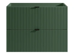 Vente-unique Meuble sous vasque suspendu strié - Vert mat - 80 cm - ZEVINI
