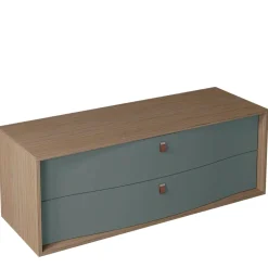 Decotec Meuble sous vasque suspendu vert toundra mat 2 tiroirs l.140 x H.50 x P.50 cm, Havana* Meuble Buanderie