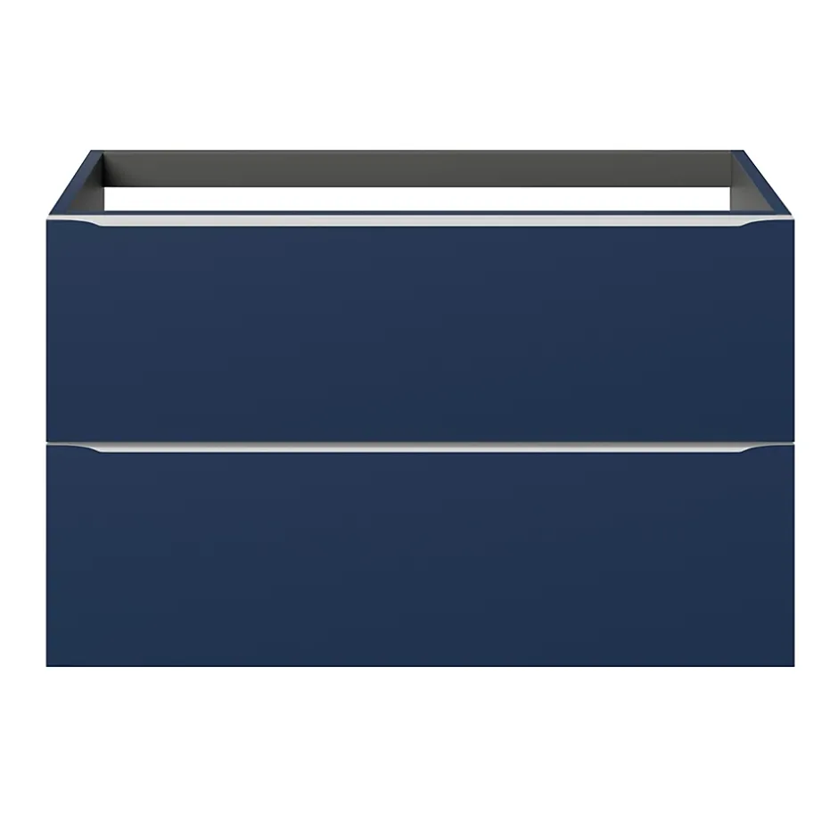 GoodHome Meuble sous vasque suspendu bleu nuit mat l.100 x H.60 x P.45 cm, Imandra