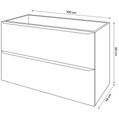 GoodHome Meuble sous vasque suspendu bleu nuit mat l.100 x H.60 x P.45 cm, Imandra