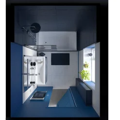 GoodHome Meuble sous vasque suspendu bleu nuit mat l.100 x H.60 x P.45 cm, Imandra