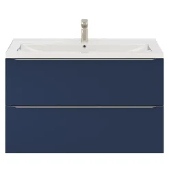 GoodHome Meuble sous vasque suspendu bleu nuit mat l.100 x H.60 x P.45 cm, Imandra