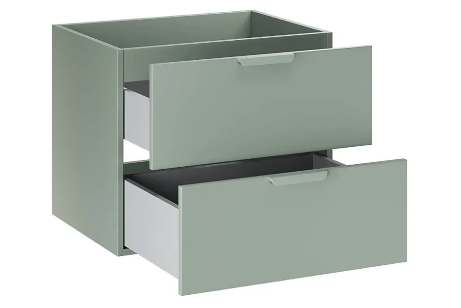 Furnidea Meuble sous vasque suspendu ASTER vert 60 cm