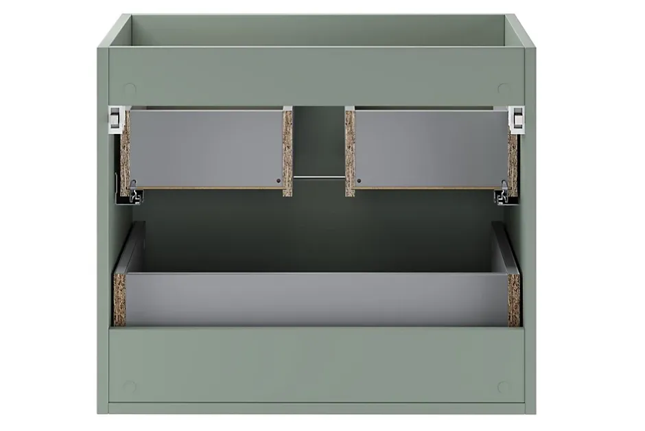 Furnidea Meuble sous vasque suspendu ASTER vert 60 cm