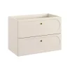 Meublorama Meuble sous vasque TORNADO 80 cm 2 tiroirs Finition sable Style contemporain