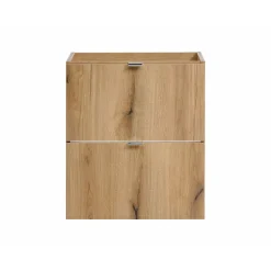 Meublorama Meuble sous vasque VANO 2 tiroirs Coloris chene L50 x P57 x H39 cm Meuble suspendu* Meuble Sous-Vasque