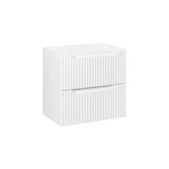 Meublorama Meuble sous vasque VANO 2 tiroirs Blanc alpin L60 x P39 x H57 cm Meuble suspendu* Meuble Sous-Vasque