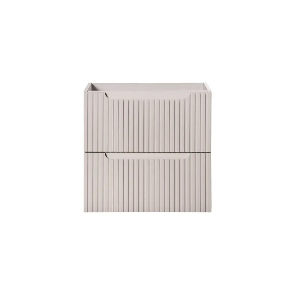 Meublorama Meuble sous vasque VANO 60 cm 2 tiroirs Marron Congo Finition mat élégante* Meuble Sous-Vasque