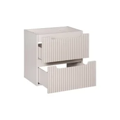 Meublorama Meuble sous vasque VANO 60 cm 2 tiroirs Marron Congo Finition mat élégante* Meuble Sous-Vasque