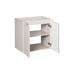 Meublorama Meuble sous vasque VANO 60 cm 2 portes Marron congo mat L60 x P39 x H57 cm Meuble suspendu* Meuble Sous-Vasque