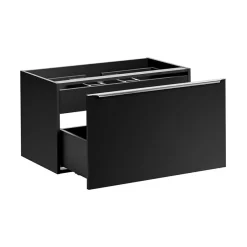 Meublorama Meuble sous vasque VANTA 80 cm noir Meuble suspendu avec 2 tiroirs