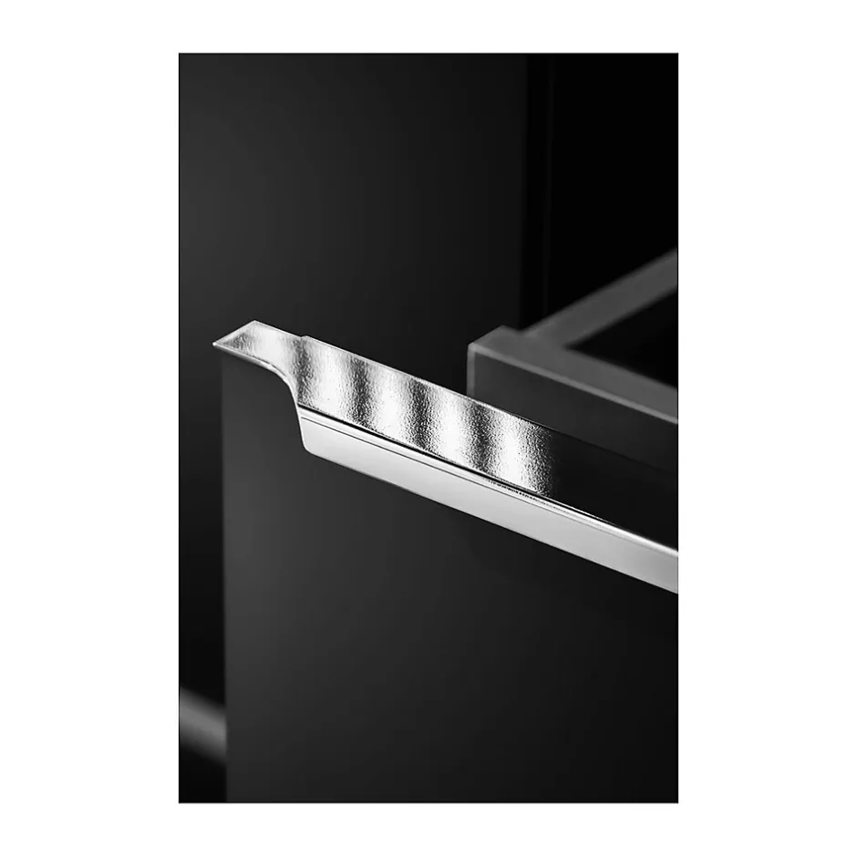 Meublorama Meuble sous vasque VANTA 80 cm noir Meuble suspendu avec 2 tiroirs