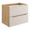 Meublorama Meuble sous vasque YOKA Beige et chene clair 70 cm* Meuble Sous-Vasque