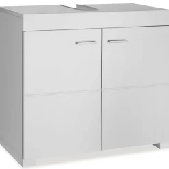 Tectake Meuble sous-lavabo 2 compartiments avec 2 portes battantes blanc