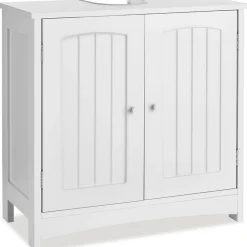 Tectake Meuble sous-lavabo 2 compartiments capacité de charge 35 kg