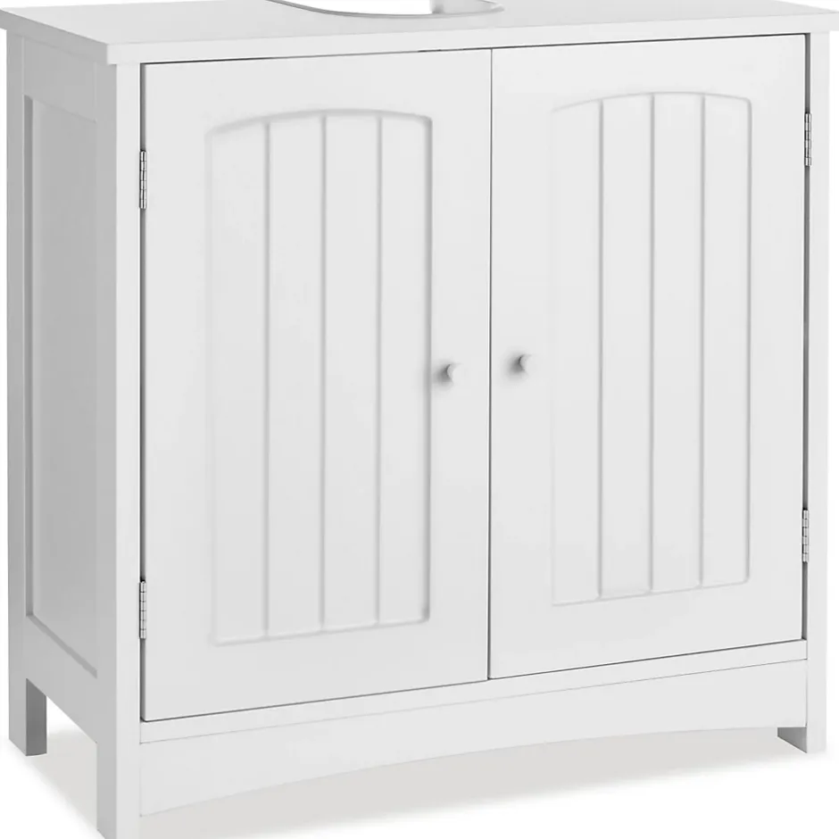 Tectake Meuble sous-lavabo 2 compartiments capacité de charge 35 kg