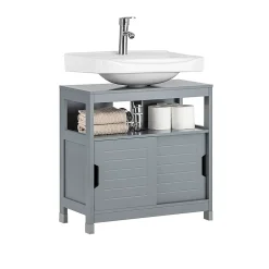 Sobuy Meuble sous-Lavabo Meuble de Salle de Bain Vasque 2 Portes coulissantes, FRG128-SG,* Meuble Sous Lavabo