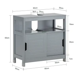 Sobuy Meuble sous-Lavabo Meuble de Salle de Bain Vasque 2 Portes coulissantes, FRG128-SG,* Meuble Sous Lavabo