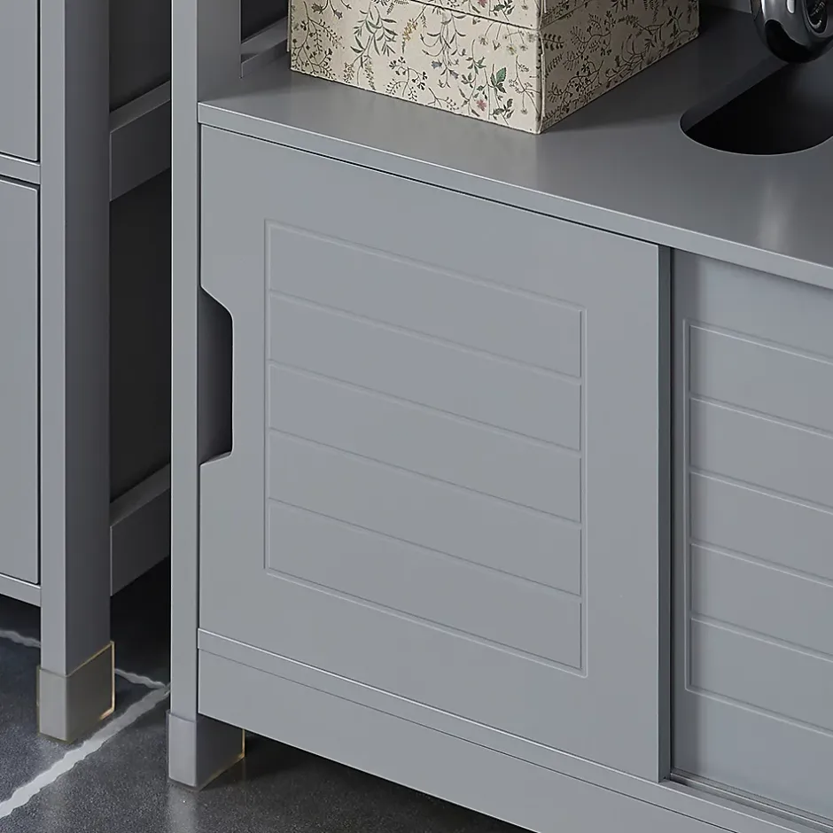 Sobuy Meuble sous-Lavabo Meuble de Salle de Bain Vasque 2 Portes coulissantes, FRG128-SG,* Meuble Sous Lavabo