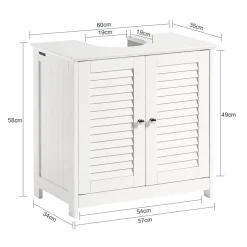 Sobuy Meuble sous-Lavabo Meuble de Salle de Bain - 2 Portes, FRG237-II-W,