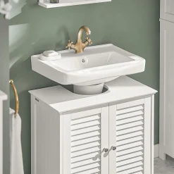 Sobuy Meuble sous-Lavabo Meuble de Salle de Bain - 2 Portes, FRG237-II-W,