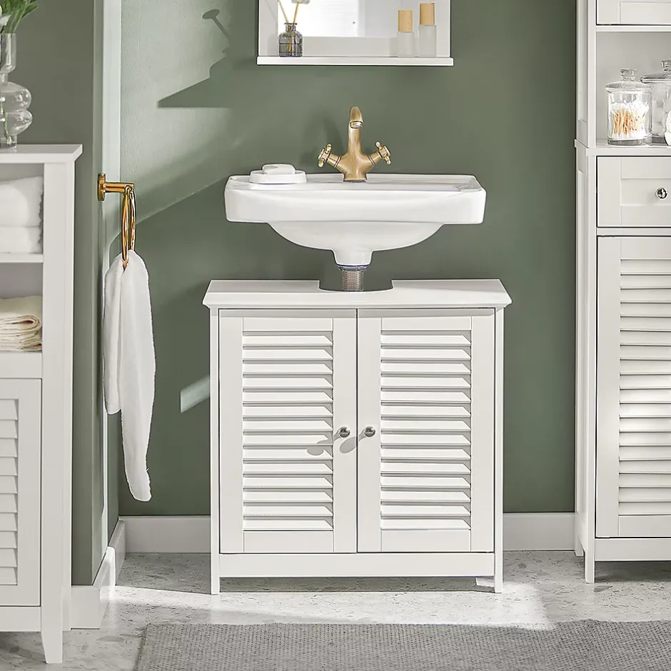 Sobuy Meuble Sous-Lavabo Meuble de Salle de Bain Vasque - 2 portes, FRG237-W,* Meuble Sous Lavabo