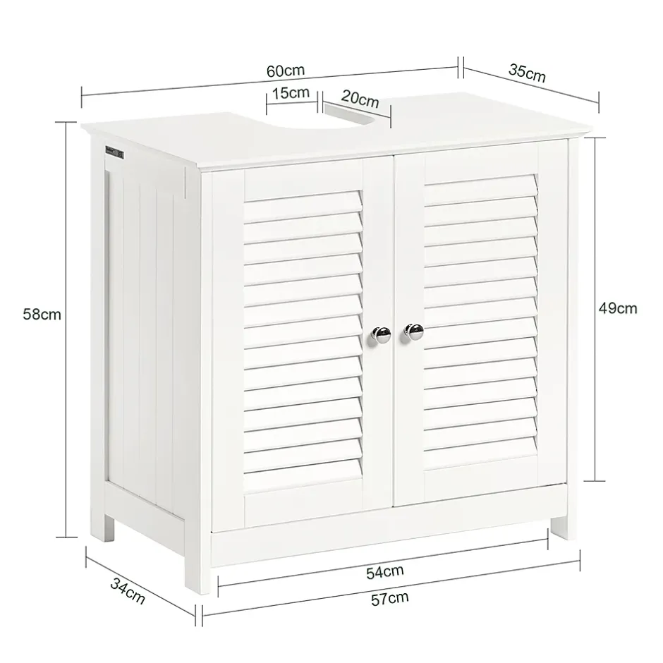 Sobuy Meuble Sous-Lavabo Meuble de Salle de Bain Vasque - 2 portes, FRG237-W,* Meuble Sous Lavabo